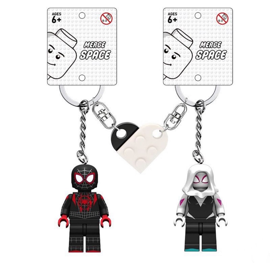 Spiderman matching lego keychains